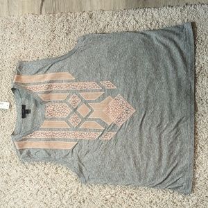 J.Crew gray/pink tank top sz L new